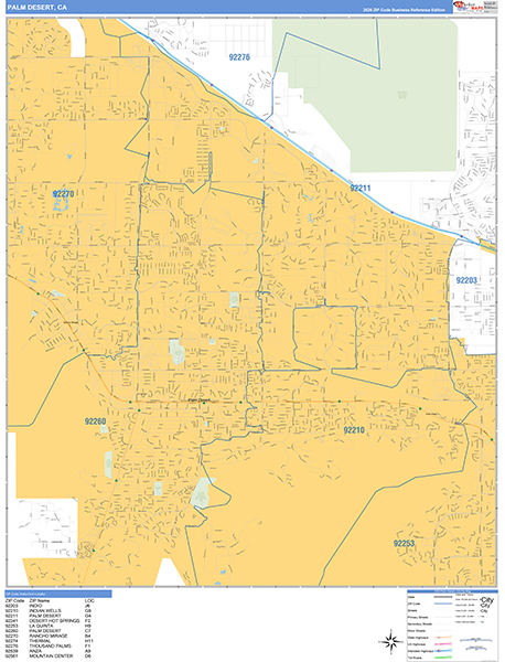 Palm Desert Map Basic Style